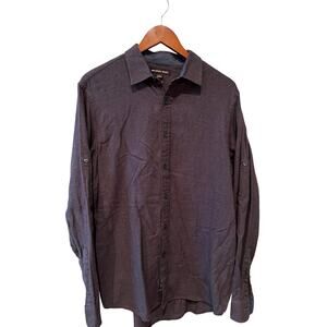 Michael Kors herringbone flannel button down shirt L